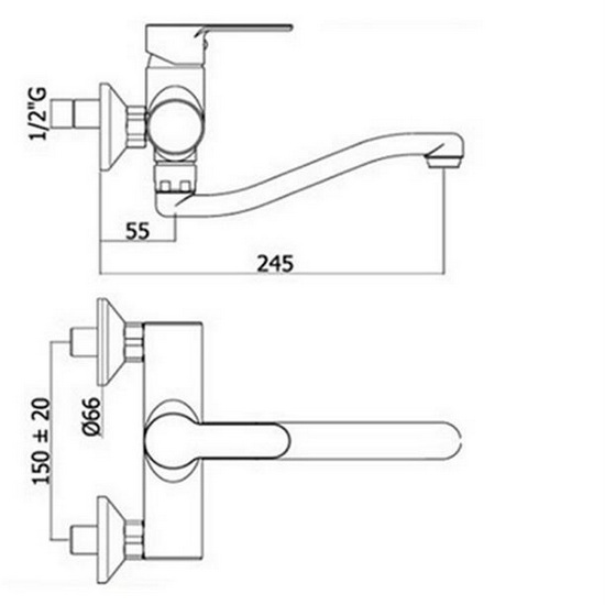 Miscelatori per lavandino da cucina disponibile a collo alto, a parete o con doccino estraibile marca Paffoni RB95