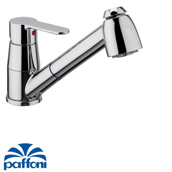 Miscelatori per lavandino da cucina disponibile a collo alto, a parete o con doccino estraibile marca Paffoni RB95