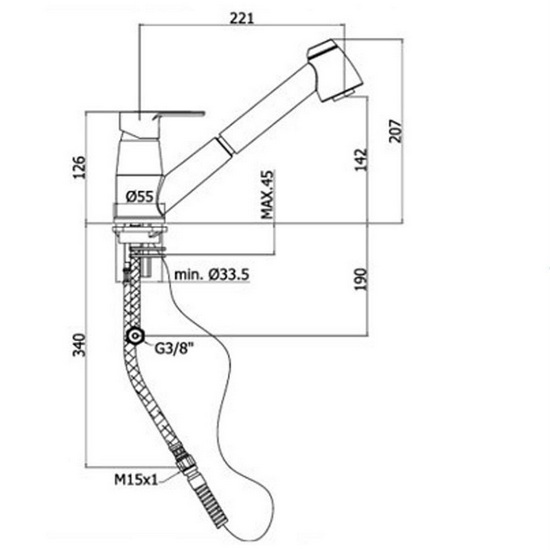 Miscelatori per lavandino da cucina disponibile a collo alto, a parete o con doccino estraibile marca Paffoni RB95