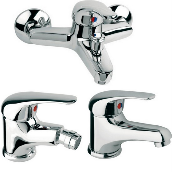 Miscelatori italiani disponibili per lavabo, per bidet o per vasca linea stondata RB89