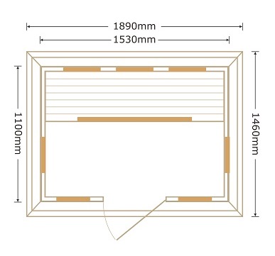 Sauna infrarossi per esterno 120x105 153x110 irradianti in ceramica computer di controllo radio FM mp3 struttura in legno hemlock SA026