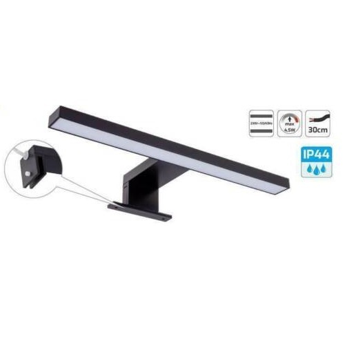 Universal 30x10 LED lighting for bathroom cabinet mirror available chrome or black
