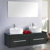 Arredo bagno Cardo mobile sospeso cm 150 doppio lavabo rubinetteria e specchio inclusi