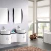 Bathroom furniture model tower 138 cm white lacquered countertop washbasin with mirror