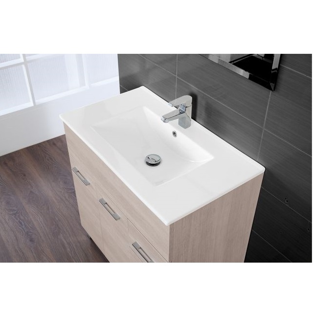 Coral 80 or 100 cm floor-standing Coral bathroom cabinet with feet available in three colors with mirror and basin