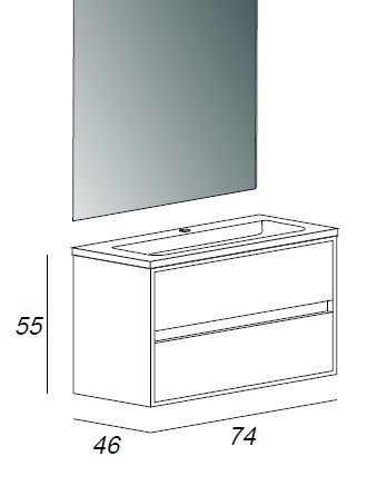 Liberty bathroom furniture 74 100 cm available in 2 colors soft close closure