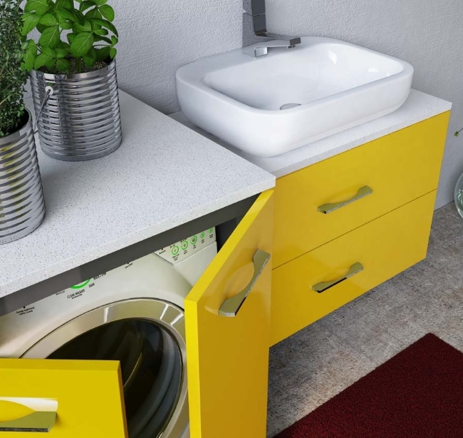 Arredo Bagno Magic4 con coprilavatrice o porta lavatrice e asciugatrice in  più di 20 colori