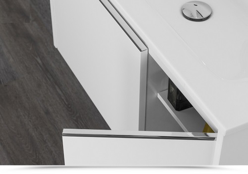 Suspended bathroom furniture model Five 80 cm or 100 cm modern bathroom furniture with mirror in white dove-colored ocean