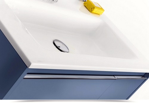 Suspended bathroom furniture model Five 80 cm or 100 cm modern bathroom furniture with mirror in white dove-colored ocean