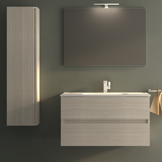 Egos bathroom furniture 75cm or 100cm rock white or oak 2 soft-close drawers