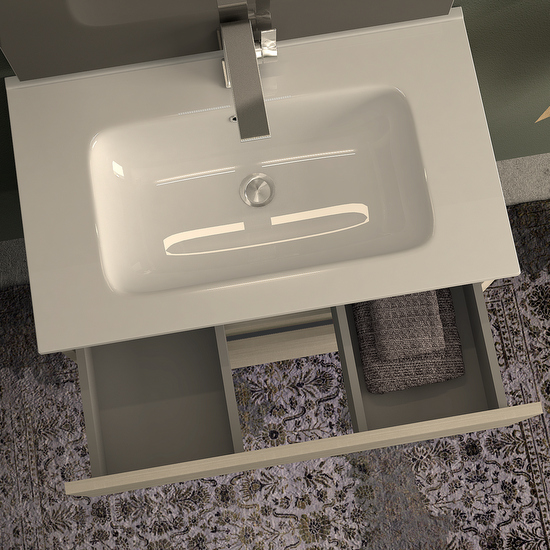 Egos bathroom furniture 75cm or 100cm rock white or oak 2 soft-close drawers