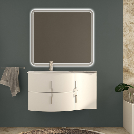 Stiven 104cm suspended modern bathroom furniture cabinet available in 4 colors