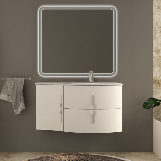 Stiven 104cm suspended modern bathroom furniture cabinet available in 4 colors