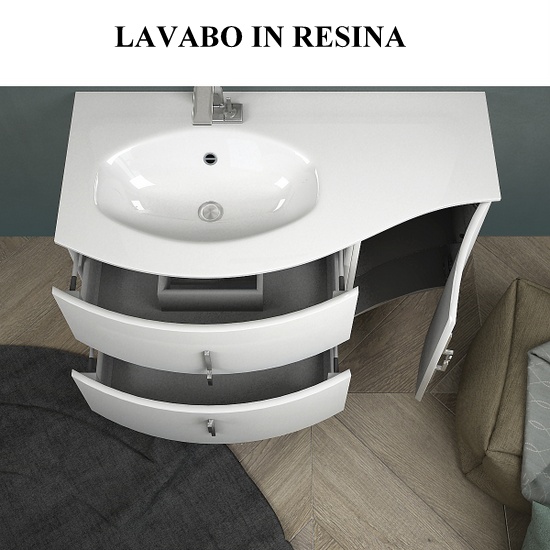 Stiven 104cm suspended modern bathroom furniture cabinet available in 4 colors