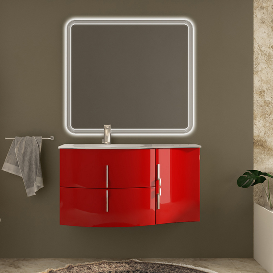 Stiven 104cm suspended modern bathroom furniture cabinet available in 4 colors