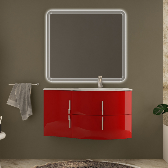 Stiven 104cm suspended modern bathroom furniture cabinet available in 4 colors