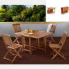 Malaysian wood Maggie garden furniture consisting of table and 4 folding chairs