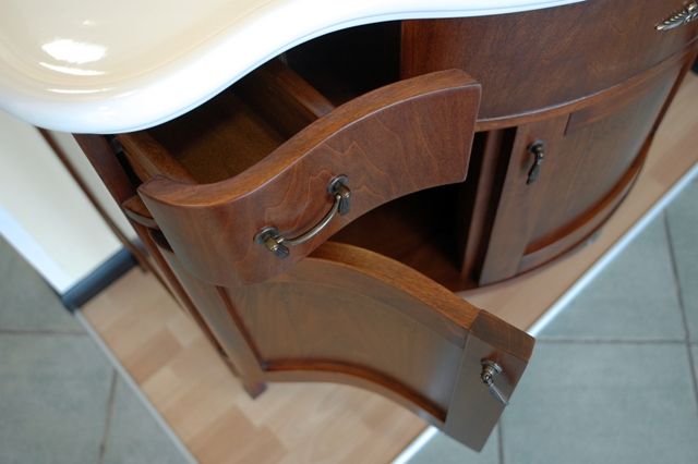 Donatello model 110 cm handmade antique bathroom cabinet with glass or wooden doors