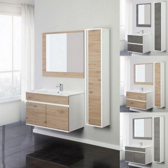 Arredo da bagno modello Fanny2 mobile sospeso disponibile in due misure e colori specchiera inclusa