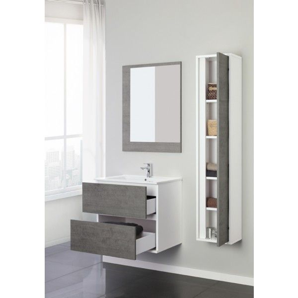 Arredo da bagno modello Fanny2 mobile sospeso disponibile in due misure e colori specchiera inclusa