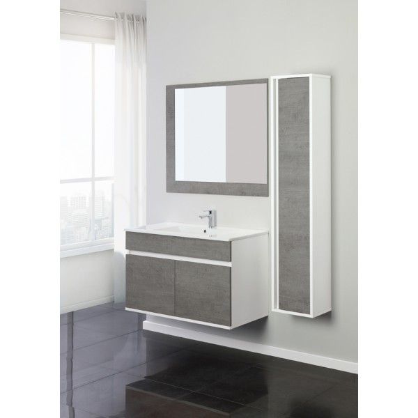 Arredo da bagno modello Fanny2 mobile sospeso disponibile in due misure e colori specchiera inclusa