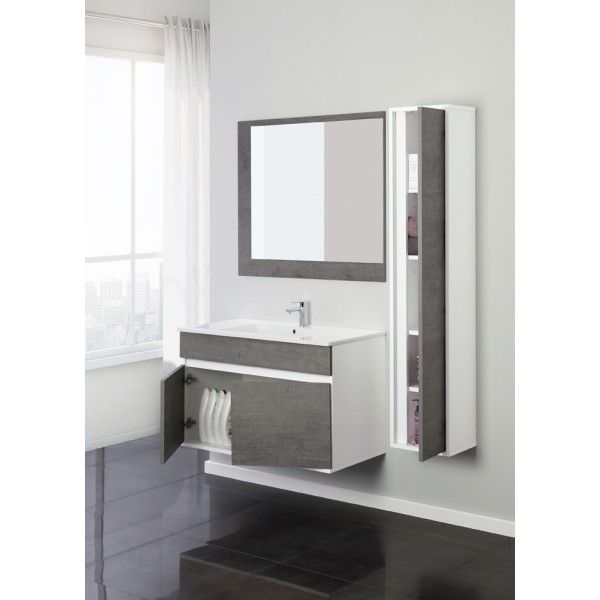 Arredo da bagno modello Fanny2 mobile sospeso disponibile in due misure e colori specchiera inclusa