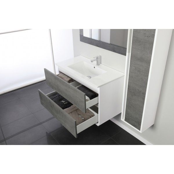 Arredo da bagno modello Fanny2 mobile sospeso disponibile in due misure e colori specchiera inclusa