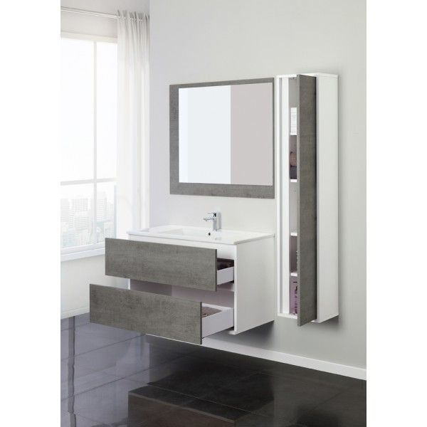 Arredo da bagno modello Fanny2 mobile sospeso disponibile in due misure e colori specchiera inclusa