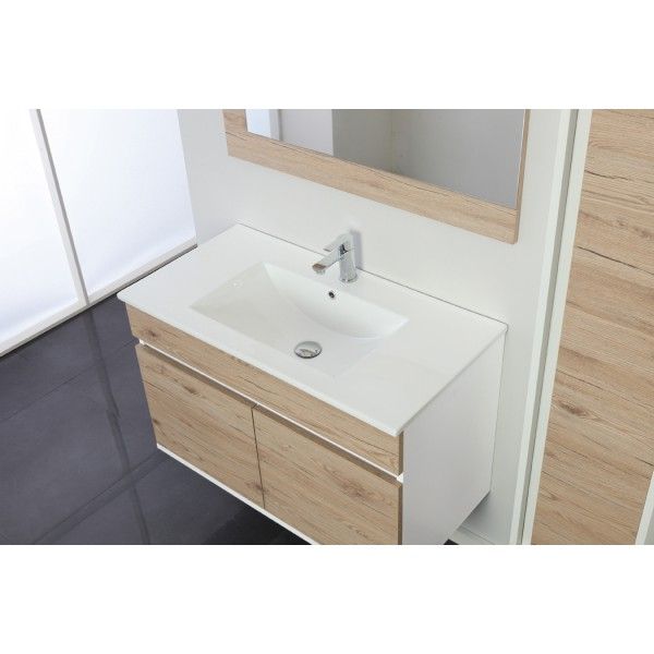 Arredo da bagno modello Fanny2 mobile sospeso disponibile in due misure e colori specchiera inclusa
