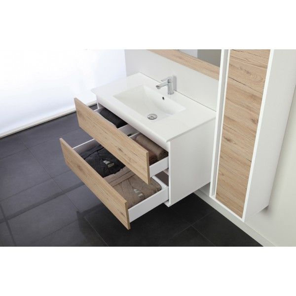 Arredo da bagno modello Fanny2 mobile sospeso disponibile in due misure e colori specchiera inclusa