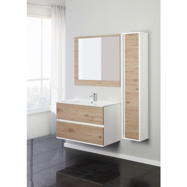 Arredo da bagno modello Fanny2 mobile sospeso disponibile in due misure e colori specchiera inclusa