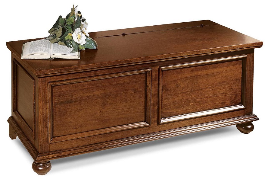 Arredo cassapanca modello Emily color bianco opaco e noce lucido in diverse dimensioni