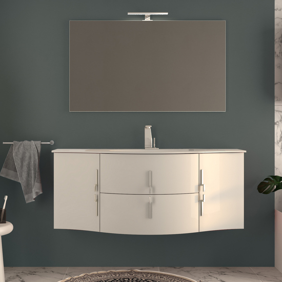 Stiven 138cm suspended modern bathroom furniture cabinet available in 4 colors