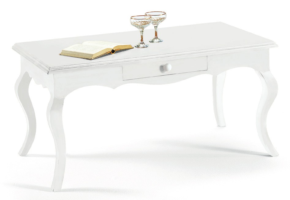 Arredo modello Sally Tavolo da soggiorno color bianco opaco e noce lucido in varie versioni