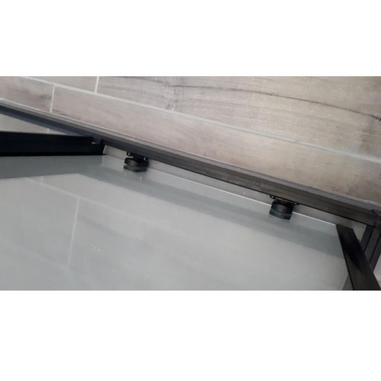 Box Doccia angolare apertura scorrevole profilo nero varie misure con trattamento anti-calcare B68