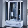 Box doccia idromassaggio 135x80 6 getti idromassaggio vasca antiscivolo bagno turco telefono vivavoce radio FM CA30