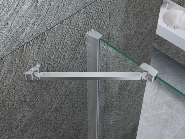 Box doccia 2 ante fisse porta a libro per centro stanza cristallo temperato trasparente 8mm B45