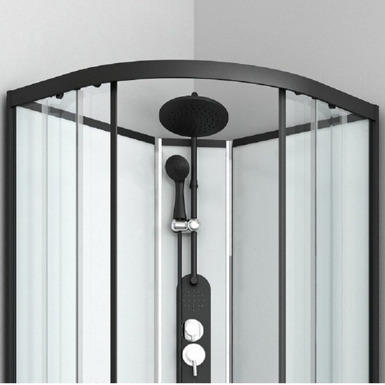 Box doccia idromassaggio 90x90 cm con Quick Line profili neri CA80