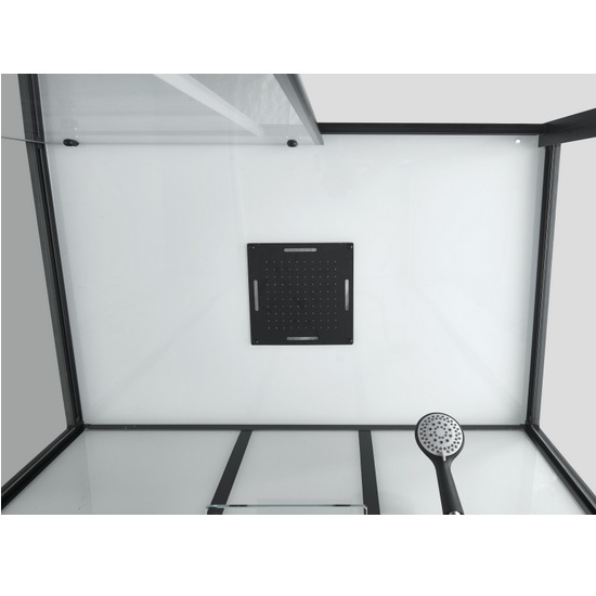 Cabina idromassaggio 90x90 o 80x120 cm con profili neri e sistema Quick Line CA83