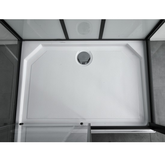 Cabina idromassaggio 90x90 o 80x120 cm con profili neri e sistema Quick Line CA83