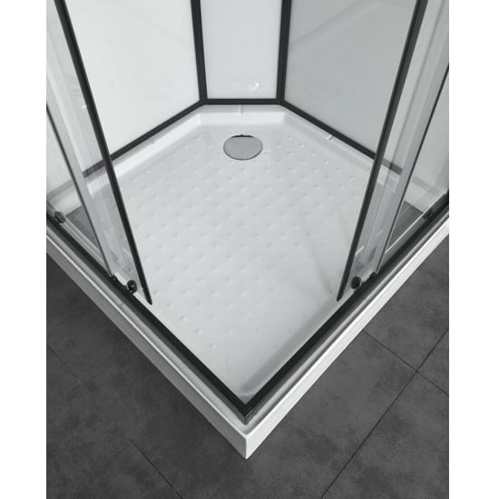 Cabina idromassaggio 90x90 o 80x120 cm con profili neri e sistema Quick Line CA83