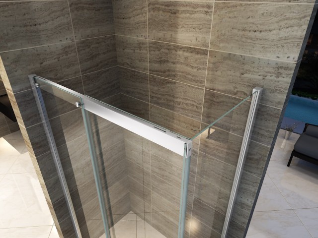 Box doccia anta fissa porta scorrevole H195 chiusura soft-close vetro anticalcare 8 mm in diverse misure B09