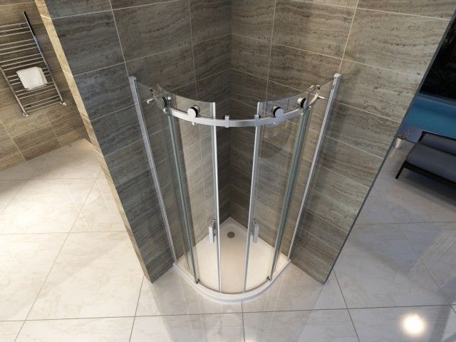 Box doccia semicircolare doppia porta scorrevole senza profili B51