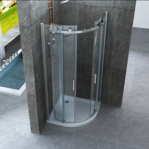 Box doccia semicircolare doppia porta scorrevole senza profili B51