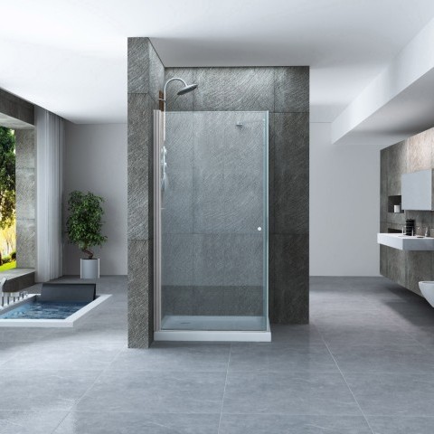 Box doccia in cristallo trasparente 8mm con porta a battente in diverse misure B64