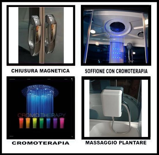 Box doccia idromassaggio con vasca 150x150 con bagno turco CA63