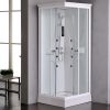 Box Idromasaggio 80x80 squared low shower tray 8 jets with Radio fm and white profiles CA08