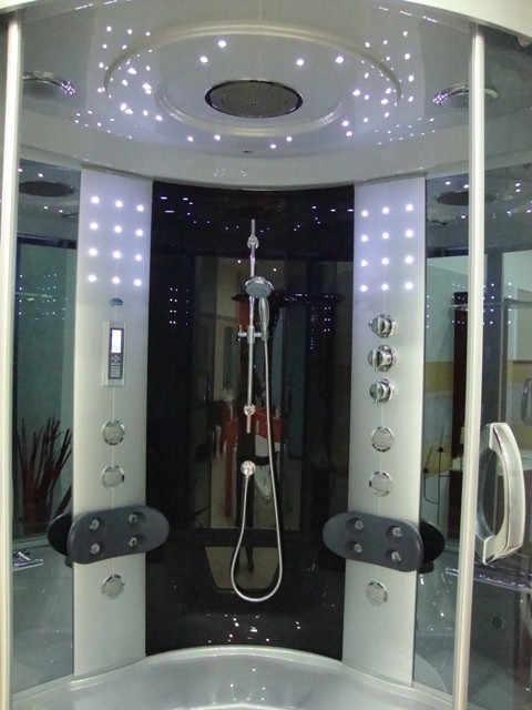 Shower enclosure 150x150 16 jets corner hydromassage cabin with 2 places and 2 colors CA13