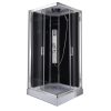 Hydromassage shower enclosure size 90x90x210h with FM radio, touch screen crystal 5mm CA56
