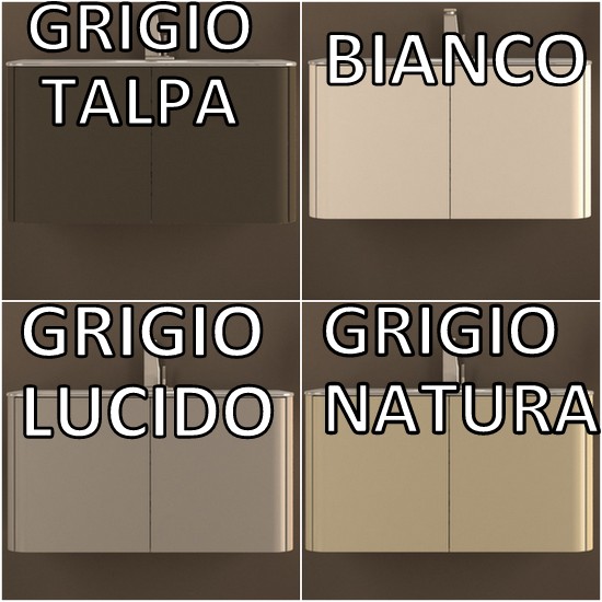 Mobile Bagno Liverpool 94 cm lavabo in resina Margini smussati